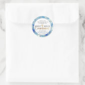  Blauwe en gouden eerste Heilige Communie Dank je  Ronde Sticker (Tas)