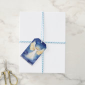 Blauwe en gouden engel, sterren, hemels, cadeaulabel (Met Touw)
