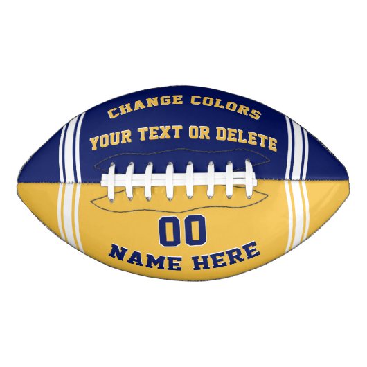 Blauwe en gouden Footballs of uw kleur (Voorkant)