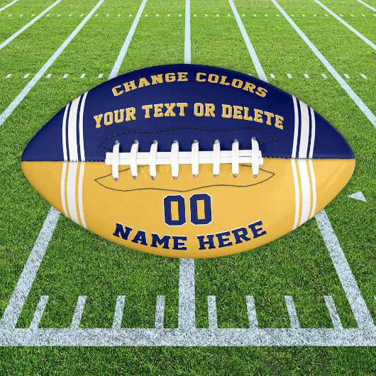 Blauwe en gouden Footballs of uw kleur