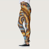 Blauwe en gouden fractale wervelkolom leggings (Links)