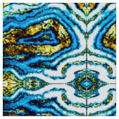 Blauwe en gouden geode verbinding stof (Close Up)