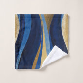 Blauwe en gouden golven bad handdoek (Wasdoekje)