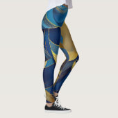 Blauwe en gouden golven leggings (Rechts)