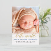 Blauwe en gouden hallo koninklijke babyjongen (Staand voorkant)