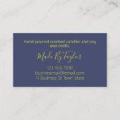 Blauwe en gouden handgemaakte bath Bomb Soak Soep Visitekaartje (Achterkant)