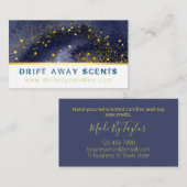 Blauwe en gouden handgemaakte bath Bomb Soak Soep Visitekaartje (Voorkant / Achterkant)