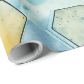 Blauwe en gouden honingraat cadeaupapier (Rol Hoek)