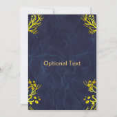 Blauwe en Gouden Huwelijksuitnodiging Kaart (Achterkant)