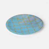 Blauwe en gouden ijzige Shimmer Mermaid Party Papieren Bordje (Gekanteld)