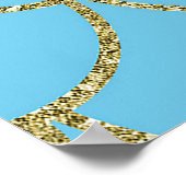 Blauwe en gouden ijzige Shimmer Mermaid Party Poster (Hoek)