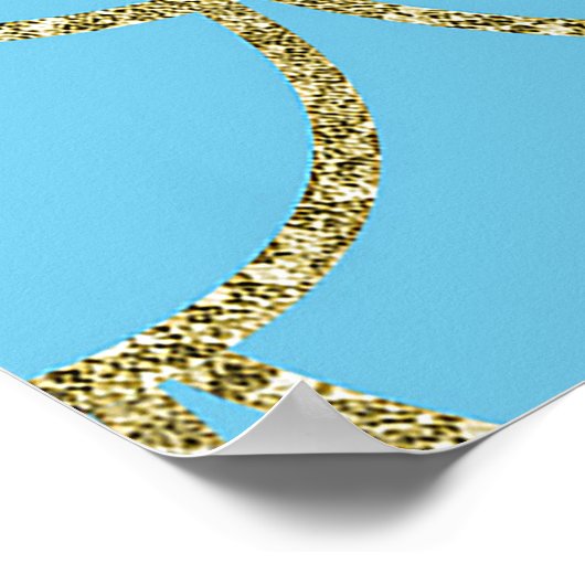 Blauwe en gouden ijzige Shimmer Mermaid Party Poster (Hoek)