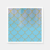 Blauwe en gouden ijzige Shimmer Mermaid Party Servet (Voorkant)