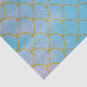 Blauwe en gouden ijzige Shimmer Mermaid Party Tissuepapier (Detail)