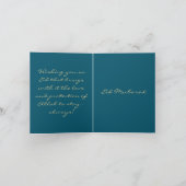 Blauwe en Gouden Islamitische Eid Mubarak Groet Kaart (Binnen)