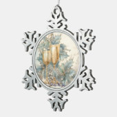 Blauwe en gouden kelk tin sneeuwvlok ornament (Rechts)