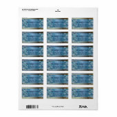 Blauwe en gouden kerstwinter etiket (Full Sheet)