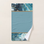 Blauwe en gouden keukenbadhanddoekjes bad handdoek (Handdoek)