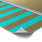 Blauwe en gouden kroonprins Baby shower banner Poster (Hoek)