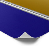 Blauwe en gouden kroonprins Baby shower banner Poster (Hoek)