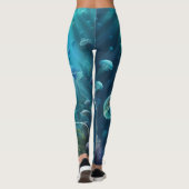 Blauwe en gouden kwal leggings (Achterkant)