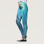 Blauwe en gouden kwal leggings (Links)