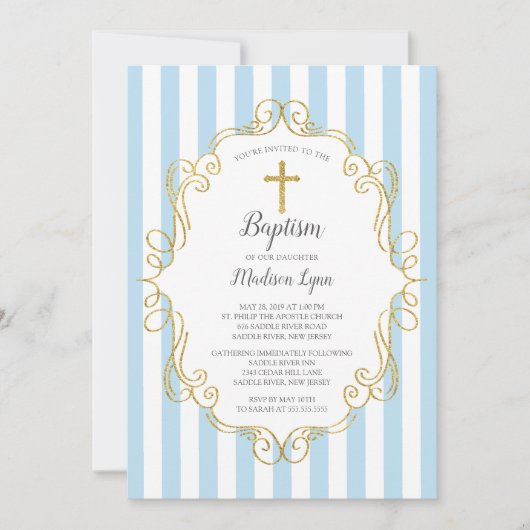 Blauwe en gouden Lijsten jongens Kaart (Voorkant)