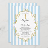 Blauwe en gouden Lijsten jongens Kaart (Voorkant / Achterkant)