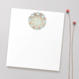 Blauwe en gouden Lotus-laptop Notitieblok