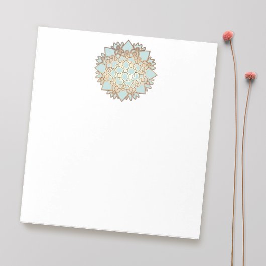 Blauwe en gouden Lotus-laptop Notitieblok