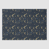 Blauwe en gouden maan en sterren tissuepapier (Voorkant)