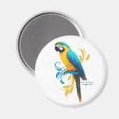Blauwe en gouden Macaw Magnet (Voorkant / Achterkant)