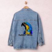 Blauwe en Gouden Macaw Papegaai Moeder Denim Jacket (Hangar)