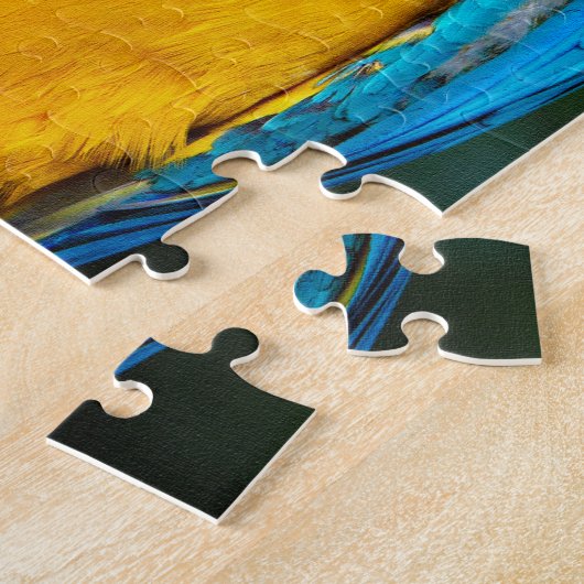 Blauwe en gouden Macaw Puzzel Legpuzzel (Zijkant)