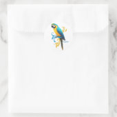 Blauwe en Gouden Macaw Ronde Sticker (Tas)