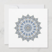 Blauwe en gouden Mandala Bridal Shower Kaart (Achterkant)