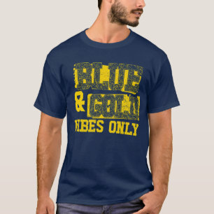 Blauwe en gouden Mannen van het Sportteam slechts T-shirt