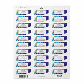 Blauwe en gouden marmer-kunst etiket (Full Sheet)