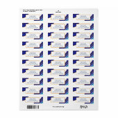 Blauwe en gouden marmer-kunst etiket (Full Sheet)