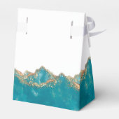 Blauwe en gouden marmer voor de pleisterbox bedankdoosjes (Achterkant)