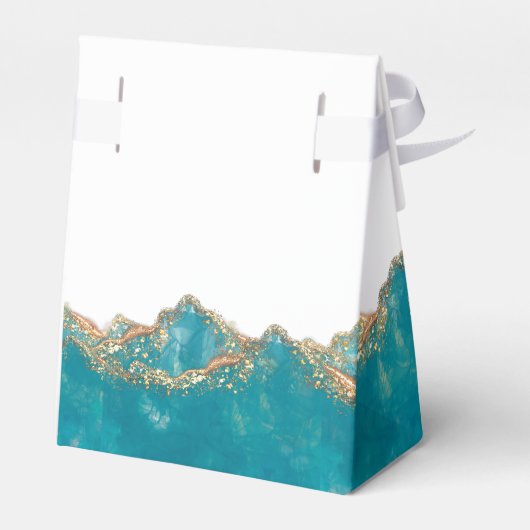 Blauwe en gouden marmer voor de pleisterbox bedankdoosjes (Achterkant)