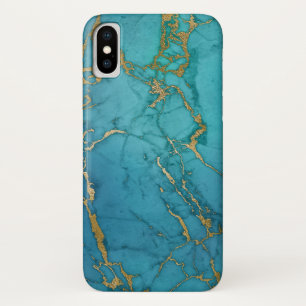 Blauwe en Gouden Marmeren Elegante Moderne Druk Case-Mate iPhone Case