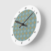 Blauwe en gouden patroonklok ronde klok (Hoek)