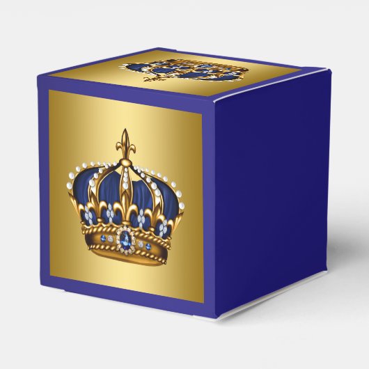 Blauwe en Gouden Prins Bedankdoosjes (Achterkant)