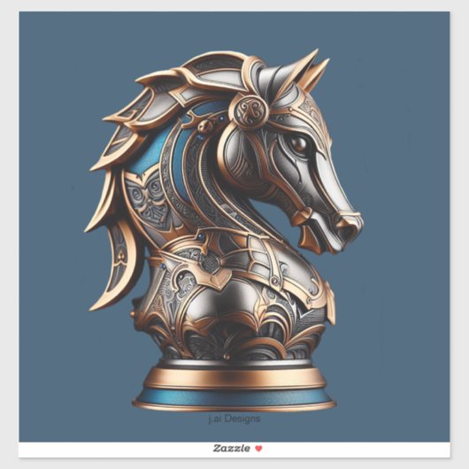 Blauwe en Gouden Ridder Sticker (Vel)