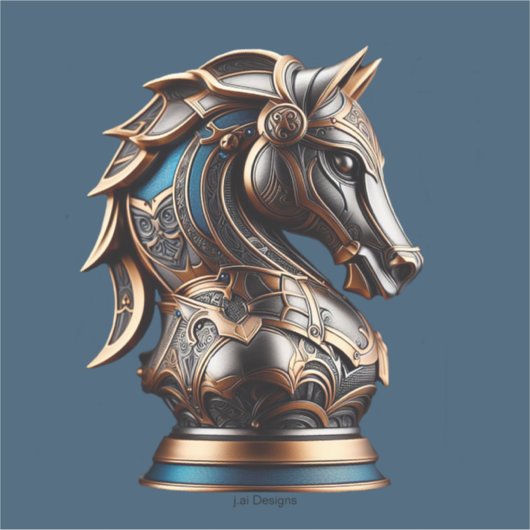 Blauwe en Gouden Ridder Sticker (Voorkant)