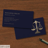 Blauwe en Gouden Schaal van de Rechtvaardigheid Visitekaartje