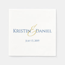 Blauwe en gouden servetten