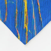 Blauwe en gouden strepen fleece deken (Hoek)