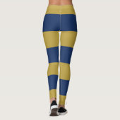 Blauwe en gouden strepen leggings (Achterkant)